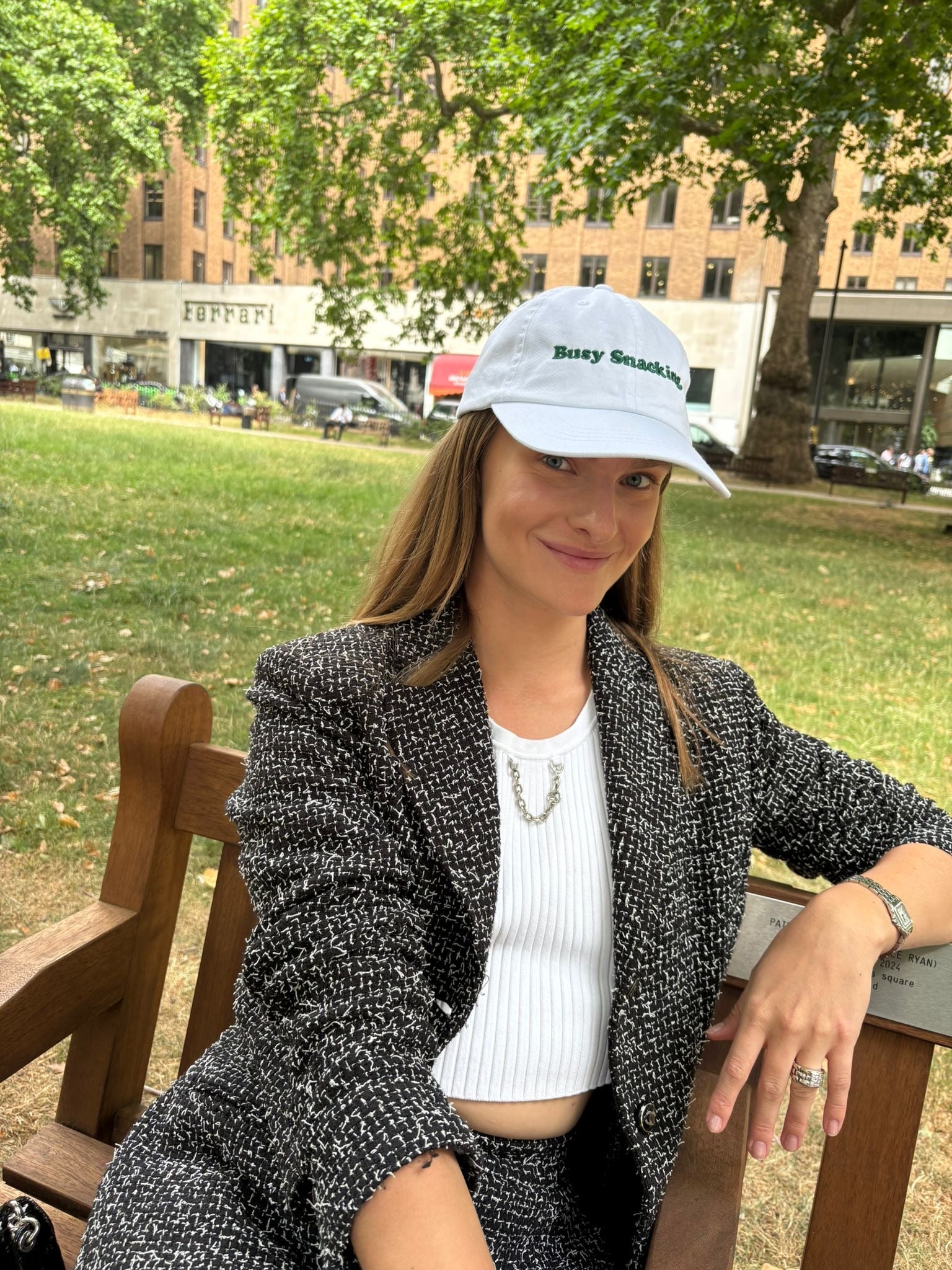 Limited-Edition "Busy Snacking" White-Green Cap (50 only)