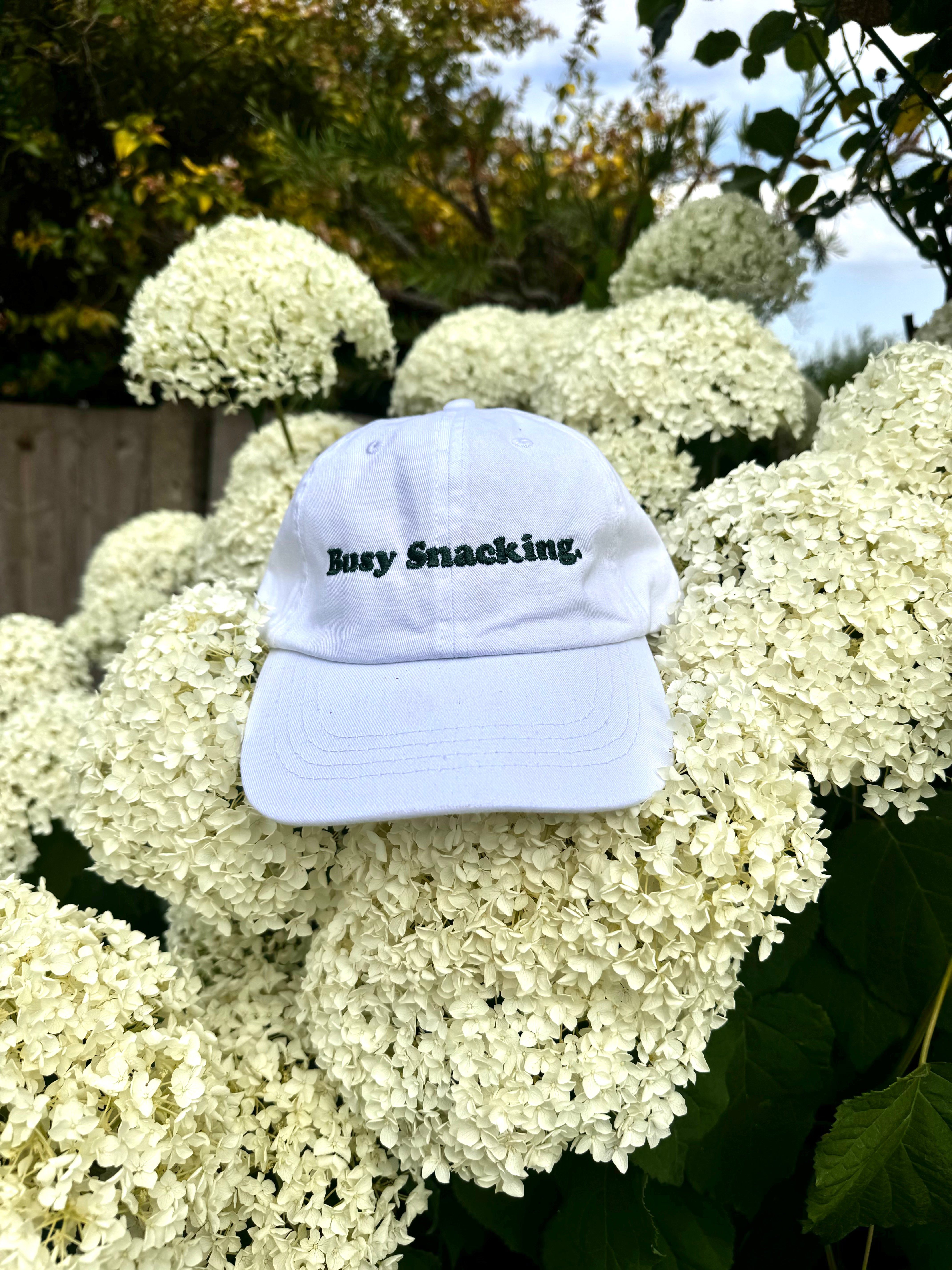 Limited-Edition "Busy Snacking" White-Green Cap (50 only)