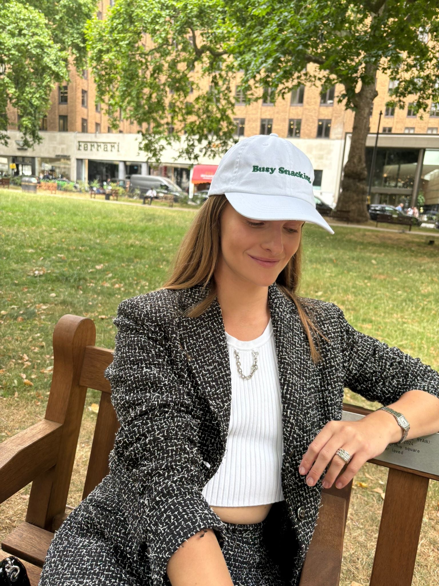 Limited-Edition "Busy Snacking" White-Green Cap (50 only)